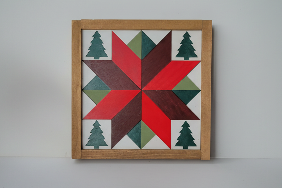 12x12 "Christmas Star Trees" Barn Quilt Kit