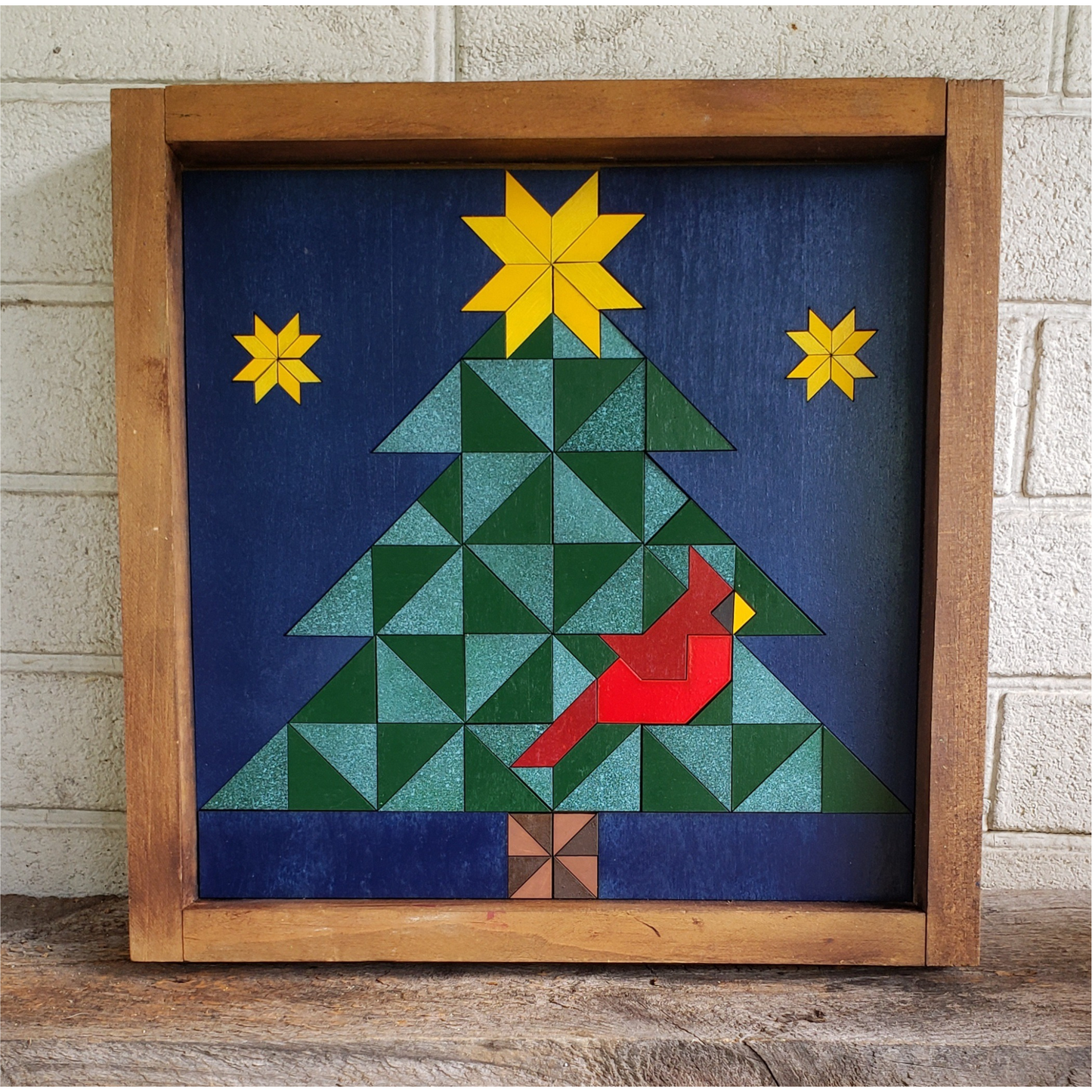 18x18 "Cardinal Christmas Tree" Barn Quilt Kit
