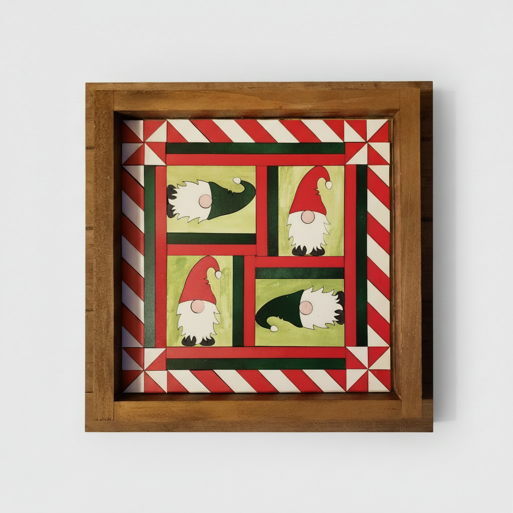 12x12 Gnome Christmas Barn Quilt Kit