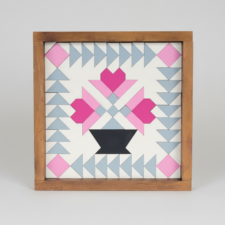 12x12 "Hearts Bouquet " Barn Quilt Kit