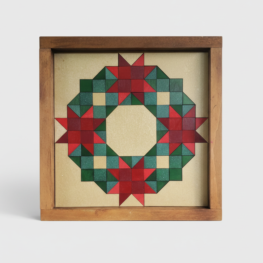 12x12 "Christmas Wreath" Barn Quilt Kit