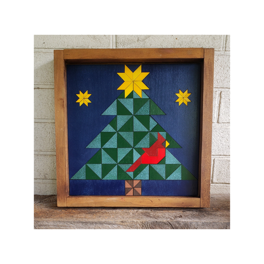 12x12 "Cardinal Christmas Tree" Barn Quilt Kit
