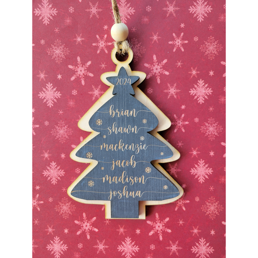 Maple and Black 2024 Family Christmas Tree Ornament