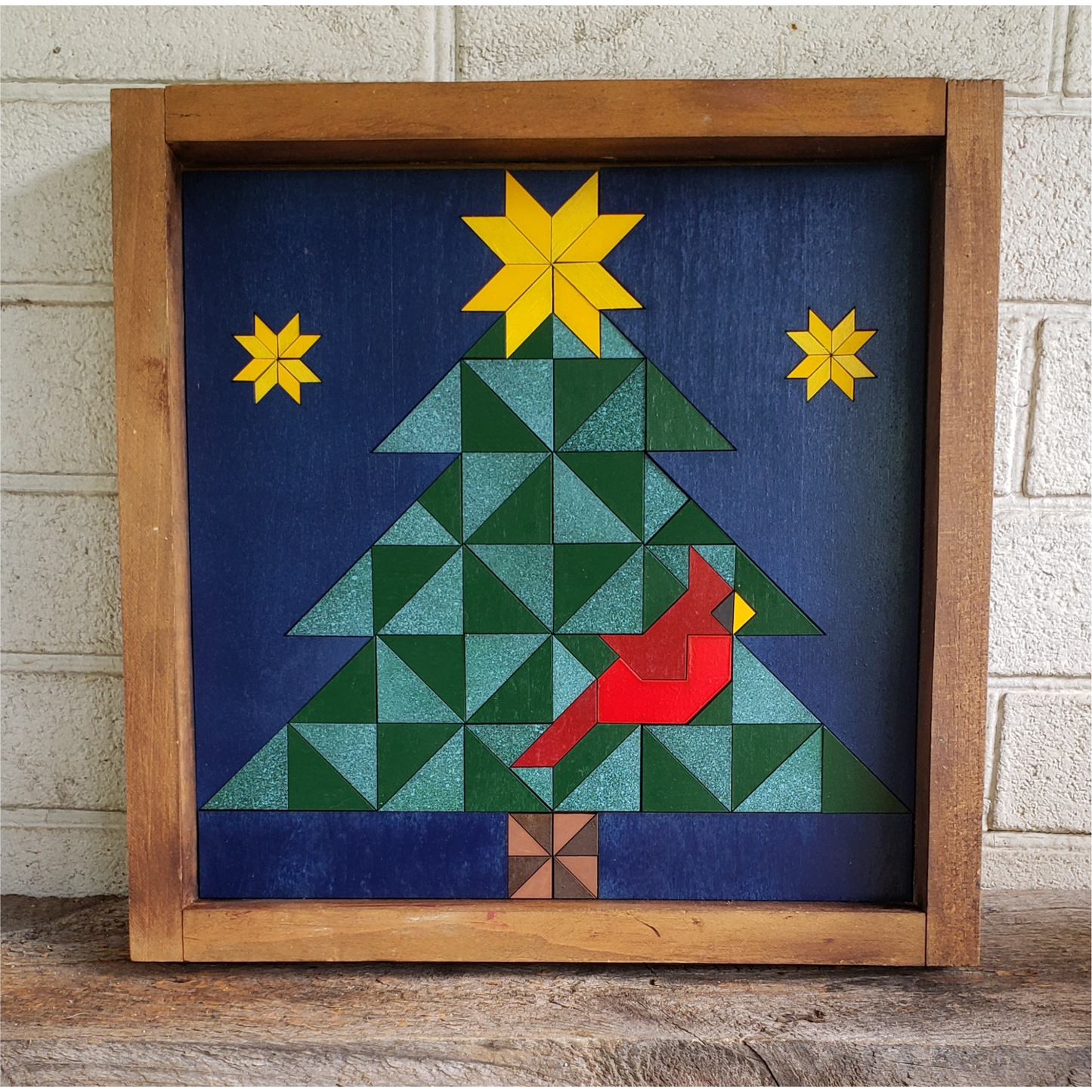 12x12 "Cardinal Christmas Tree" Barn Quilt Kit