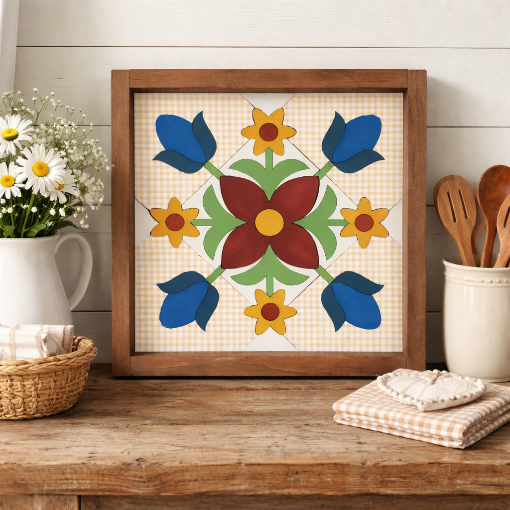 12x12 Floral Tulip Barn Quilt Kit