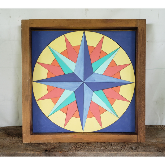 18x18 "Mariners Compass" Barn Quilt Kit