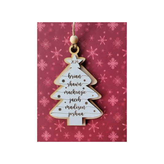 Maple and White 2024 Family Christmas Tree Ornament