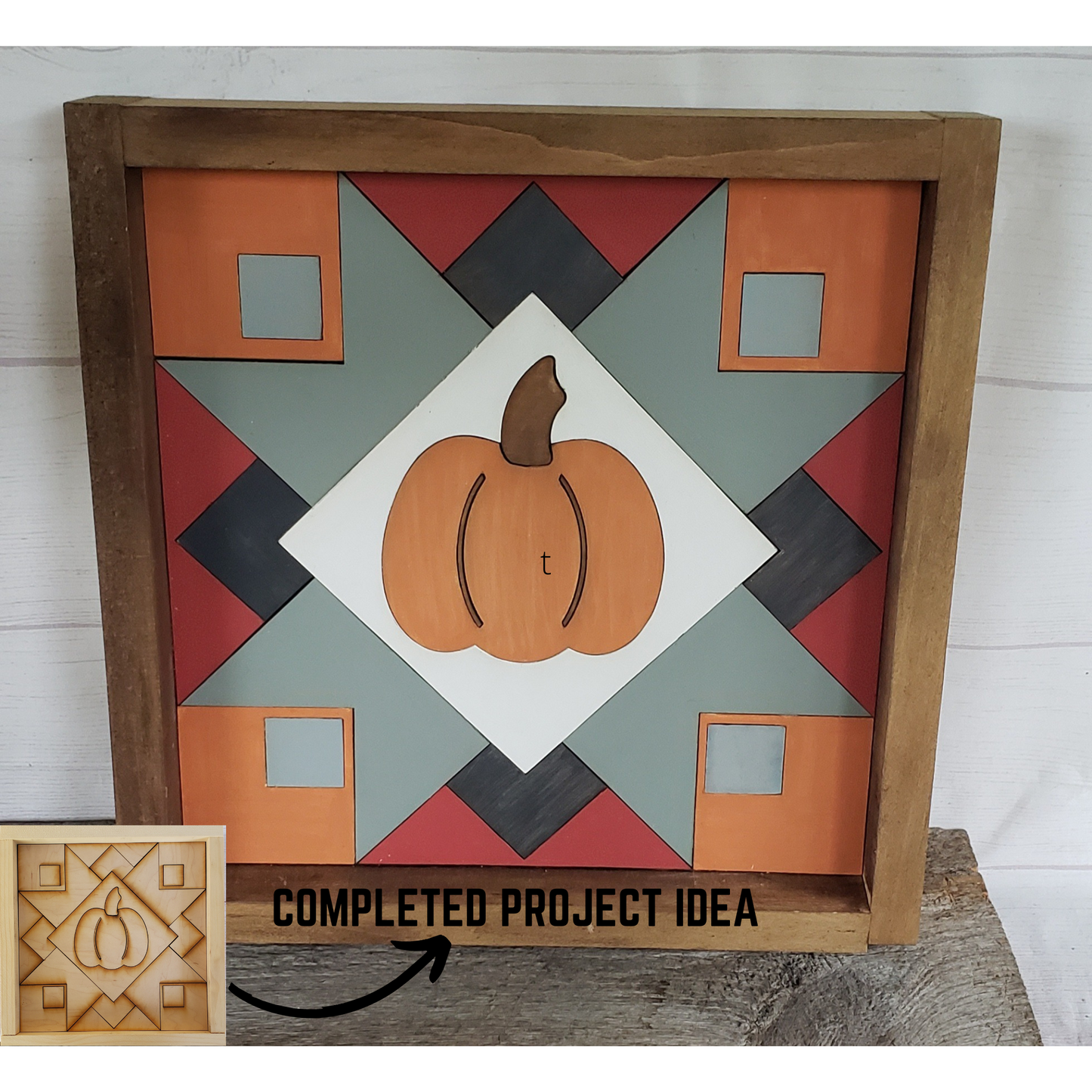 12x12 Fall Pumpkin Barn Quilt Kit